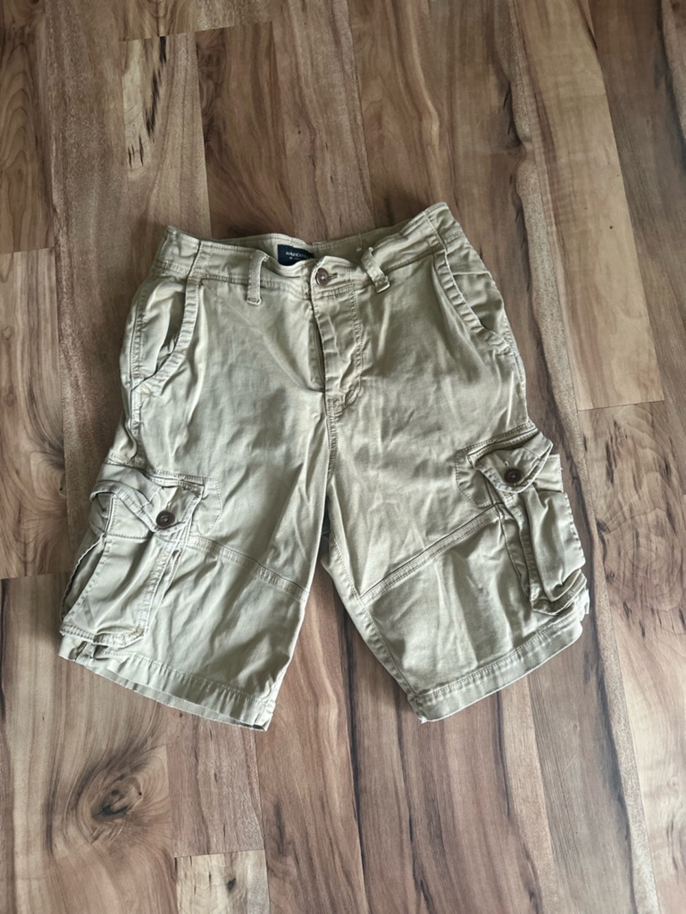 American Eagle Outfitters Tan Cargo Shorts - Multi-Pocket Utility